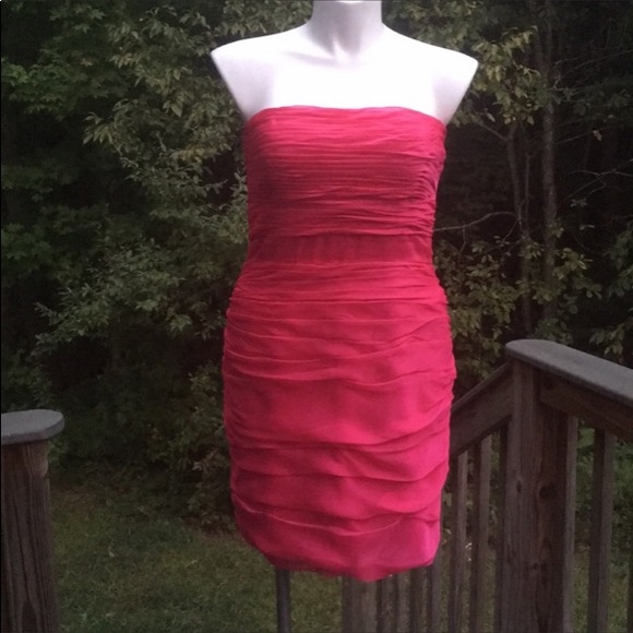 Monique Lhuillier ruched dress size 14 - Picture 2 of 7